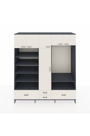 Kronos Dolap 18 Raflı 4 Çekmeceli Tek Askılı 220x59x243 - S784M050V13C