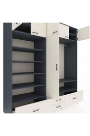 Kronos Dolap 18 Raflı 4 Çekmeceli Tek Askılı 220x59x243 - S784M050V13C
