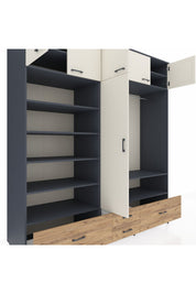 Kronos Dolap 18 Raflı 4 Çekmeceli Tek Askılı 220x59x243 - S784M050V15C