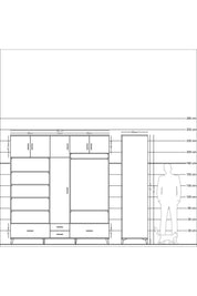 Kronos Dolap 18 Raflı 4 Çekmeceli Tek Askılı 220x59x243 - S784M050V15C