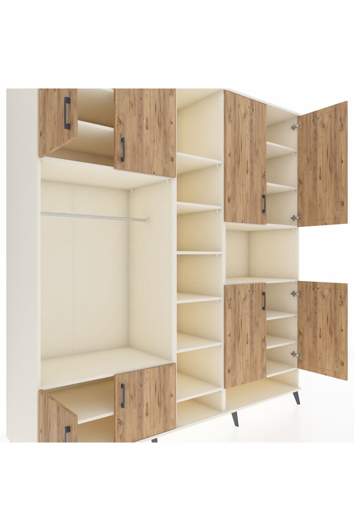 Kronos Dolap 18 Raflı 8 Kapaklı Tek Askılı 220x59x243 Aytaşı-Çam/Aytaşı