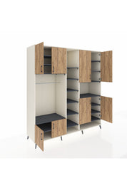 Kronos Dolap 18 Raflı 8 Kapaklı Tek Askılı 220x59x243 Aytaşı-Çam/Antrasit