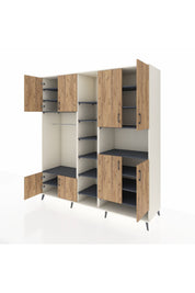 Kronos Dolap 18 Raflı 8 Kapaklı Tek Askılı 220x59x243 Aytaşı-Çam/Antrasit