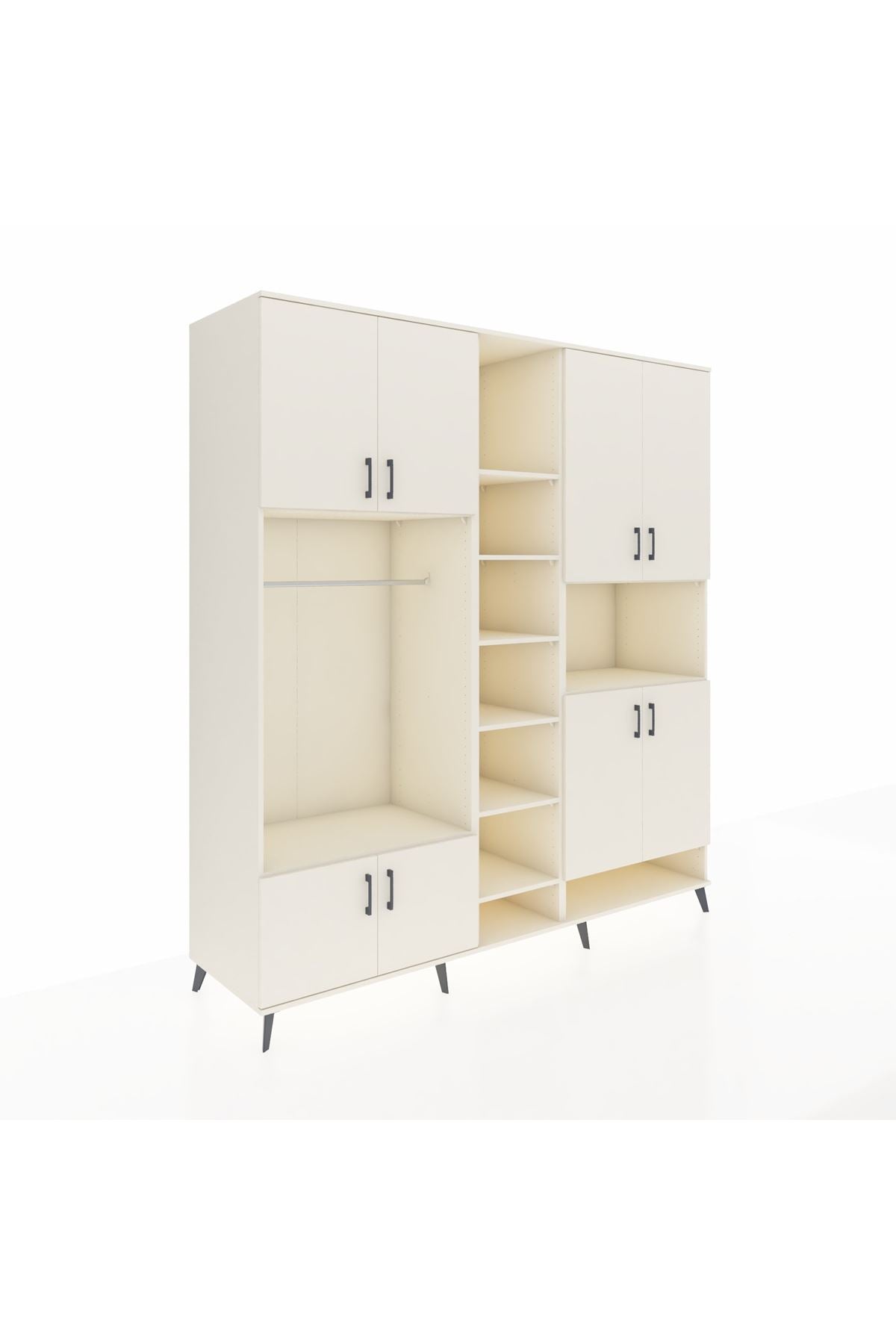 Kronos Dolap 18 Raflı 8 Kapaklı Tek Askılı 220x59x243 Aytaşı-Aytaşı/Aytaşı