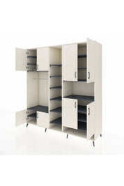 Kronos Dolap 18 Raflı 8 Kapaklı Tek Askılı 220x59x243 Aytaşı-Aytaşı/Antrasit