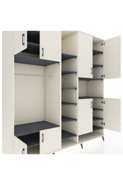 Kronos Dolap 18 Raflı 8 Kapaklı Tek Askılı 220x59x243 Aytaşı-Aytaşı/Antrasit