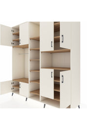 Kronos Dolap 18 Raflı 8 Kapaklı Tek Askılı 220x59x243 Aytaşı-Aytaşı/Çam