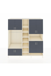 Kronos Dolap 18 Raflı 8 Kapaklı Tek Askılı 220x59x243 Aytaşı-Antrasit/Aytaşı