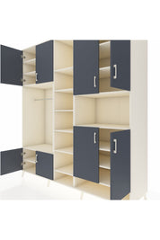 Kronos Dolap 18 Raflı 8 Kapaklı Tek Askılı 220x59x243 Aytaşı-Antrasit/Aytaşı