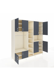 Kronos Dolap 18 Raflı 8 Kapaklı Tek Askılı 220x59x243 Aytaşı-Antrasit/Aytaşı