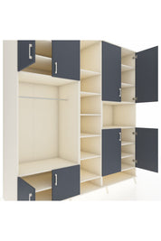 Kronos Dolap 18 Raflı 8 Kapaklı Tek Askılı 220x59x243 Aytaşı-Antrasit/Aytaşı