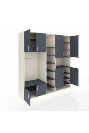 Kronos Dolap 18 Raflı 8 Kapaklı Tek Askılı 220x59x243 Aytaşı-Antrasit/Antrasit