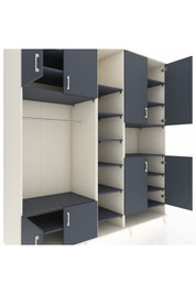 Kronos Dolap 18 Raflı 8 Kapaklı Tek Askılı 220x59x243 Aytaşı-Antrasit/Antrasit