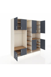 Kronos Dolap 18 Raflı 8 Kapaklı Tek Askılı 220x59x243 Aytaşı-Antrasit/Çam