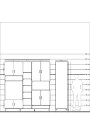 Kronos Dolap 18 Raflı 8 Kapaklı Tek Askılı 220x59x243 - S784M051V12C