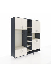 Kronos Dolap 18 Raflı 8 Kapaklı Tek Askılı 220x59x243 Antrasit-Aytaşı/Aytaşı