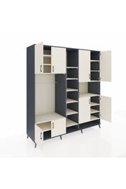 Kronos Dolap 18 Raflı 8 Kapaklı Tek Askılı 220x59x243 Antrasit-Aytaşı/Aytaşı