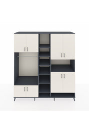 Kronos Dolap 18 Raflı 8 Kapaklı Tek Askılı 220x59x243 Antrasit-Aytaşı/Antrasit