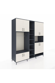 Kronos Dolap 18 Raflı 8 Kapaklı Tek Askılı 220x59x243 Antrasit-Aytaşı/Antrasit