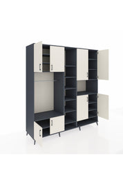 Kronos Dolap 18 Raflı 8 Kapaklı Tek Askılı 220x59x243 Antrasit-Aytaşı/Antrasit