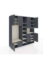 Kronos Dolap 18 Raflı 8 Kapaklı Tek Askılı 220x59x243 Antrasit-Antrasit/Aytaşı