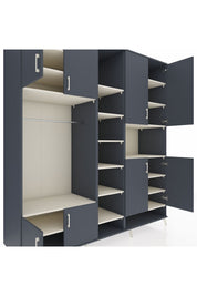 Kronos Dolap 18 Raflı 8 Kapaklı Tek Askılı 220x59x243 Antrasit-Antrasit/Aytaşı