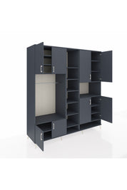 Kronos Dolap 18 Raflı 8 Kapaklı Tek Askılı 220x59x243 Antrasit-Antrasit/Antrasit