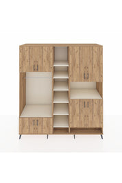 Kronos Dolap 18 Raflı 8 Kapaklı Tek Askılı 220x59x243 Çam-Çam/Aytaşı