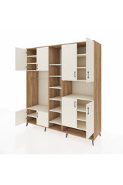 Kronos Dolap 18 Raflı 8 Kapaklı Tek Askılı 220x59x243 Çam-Aytaşı/Aytaşı