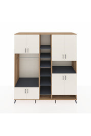 Kronos Dolap 18 Raflı 8 Kapaklı Tek Askılı 220x59x243 Çam-Aytaşı/Antrasit