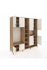 Kronos Dolap 18 Raflı 8 Kapaklı Tek Askılı 220x59x243 Çam-Aytaşı/Çam