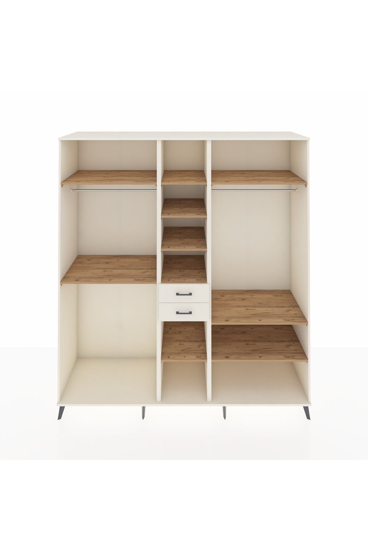 Kronos Dolap 10 Raflı 2 Çekmeceli 3 Askılı 220x59x243 Aytaşı-Çam/Aytaşı