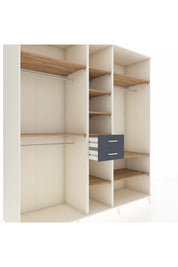 Kronos Dolap 10 Raflı 2 Çekmeceli 3 Askılı 220x59x243 Aytaşı-Çam/Antrasit