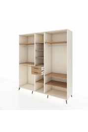 Kronos Dolap 10 Raflı 2 Çekmeceli 3 Askılı 220x59x243 Aytaşı-Çam/Çam