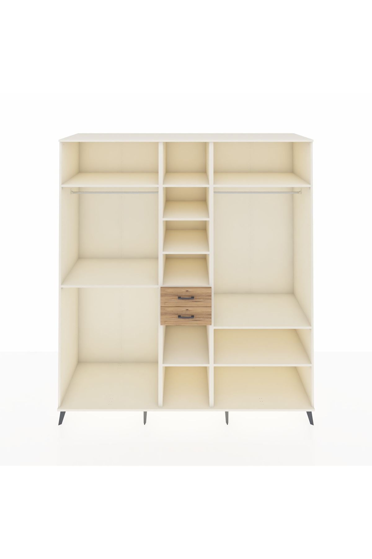 Kronos Dolap 10 Raflı 2 Çekmeceli 3 Askılı 220x59x243 Aytaşı-Aytaşı/Çam