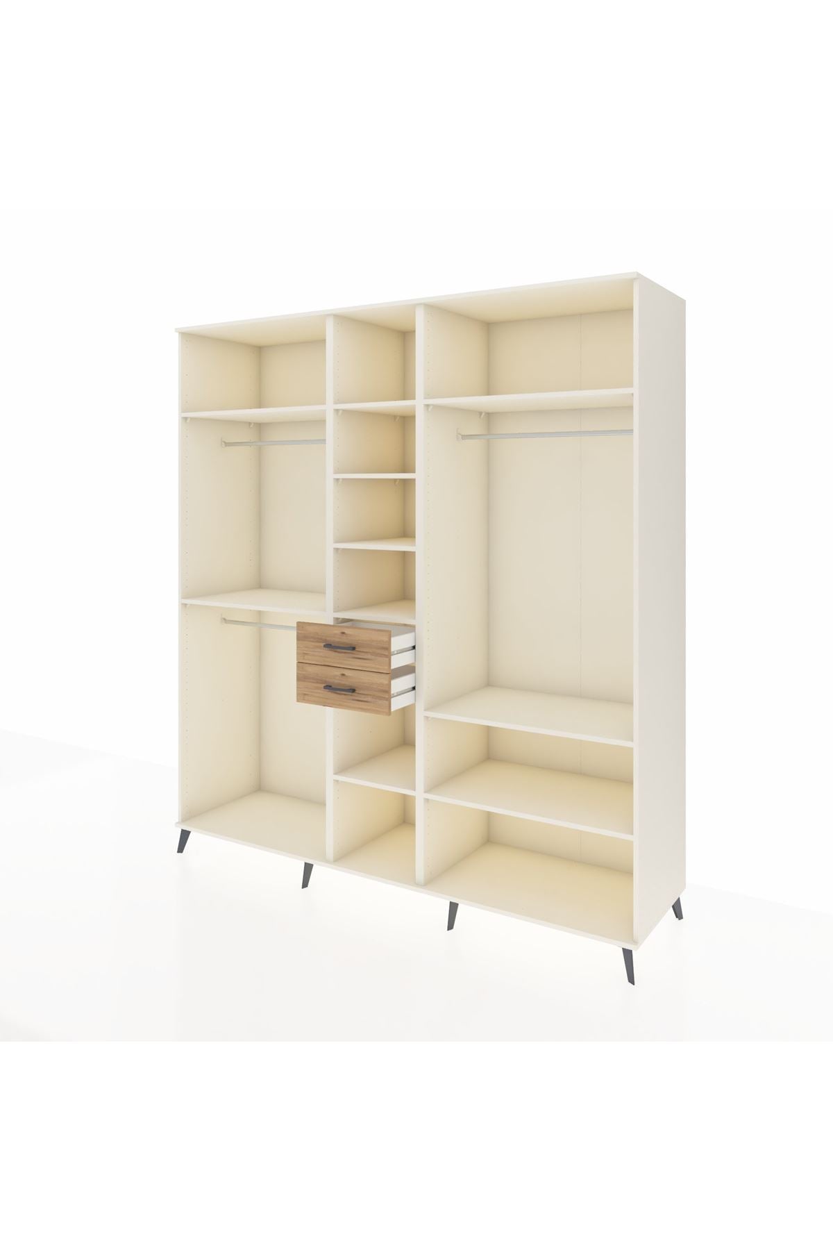 Kronos Dolap 10 Raflı 2 Çekmeceli 3 Askılı 220x59x243 Aytaşı-Aytaşı/Çam