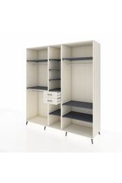 Kronos Dolap 10 Raflı 2 Çekmeceli 3 Askılı 220x59x243 Aytaşı-Antrasit/Aytaşı