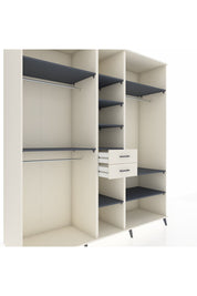 Kronos Dolap 10 Raflı 2 Çekmeceli 3 Askılı 220x59x243 Aytaşı-Antrasit/Aytaşı