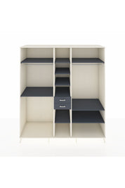 Kronos Dolap 10 Raflı 2 Çekmeceli 3 Askılı 220x59x243 Aytaşı-Antrasit/Antrasit