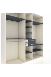 Kronos Dolap 10 Raflı 2 Çekmeceli 3 Askılı 220x59x243 Aytaşı-Antrasit/Antrasit