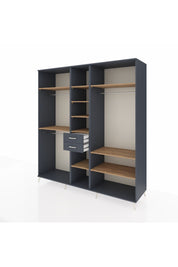 Kronos Dolap 10 Raflı 2 Çekmeceli 3 Askılı 220x59x243 Antrasit-Çam/Antrasit
