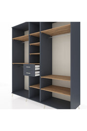 Kronos Dolap 10 Raflı 2 Çekmeceli 3 Askılı 220x59x243 Antrasit-Çam/Antrasit