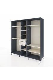 Kronos Dolap 10 Raflı 2 Çekmeceli 3 Askılı 220x59x243 Antrasit-Aytaşı/Aytaşı