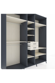 Kronos Dolap 10 Raflı 2 Çekmeceli 3 Askılı 220x59x243 Antrasit-Aytaşı/Aytaşı