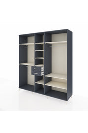 Kronos Dolap 10 Raflı 2 Çekmeceli 3 Askılı 220x59x243 Antrasit-Aytaşı/Antrasit