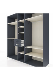 Kronos Dolap 10 Raflı 2 Çekmeceli 3 Askılı 220x59x243 Antrasit-Aytaşı/Antrasit