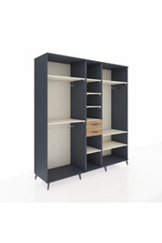 Kronos Dolap 10 Raflı 2 Çekmeceli 3 Askılı 220x59x243 Antrasit-Aytaşı/Çam