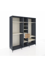 Kronos Dolap 10 Raflı 2 Çekmeceli 3 Askılı 220x59x243 Antrasit-Aytaşı/Çam