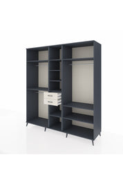 Kronos Dolap 10 Raflı 2 Çekmeceli 3 Askılı 220x59x243 Antrasit-Antrasit/Aytaşı