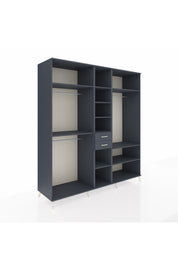 Kronos Dolap 10 Raflı 2 Çekmeceli 3 Askılı 220x59x243 Antrasit-Antrasit/Antrasit